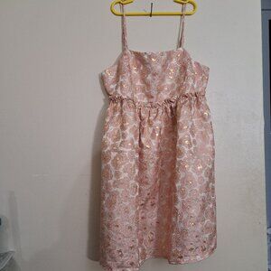 Trixxi NWT Large Juniors pink flower and gold Party Dress